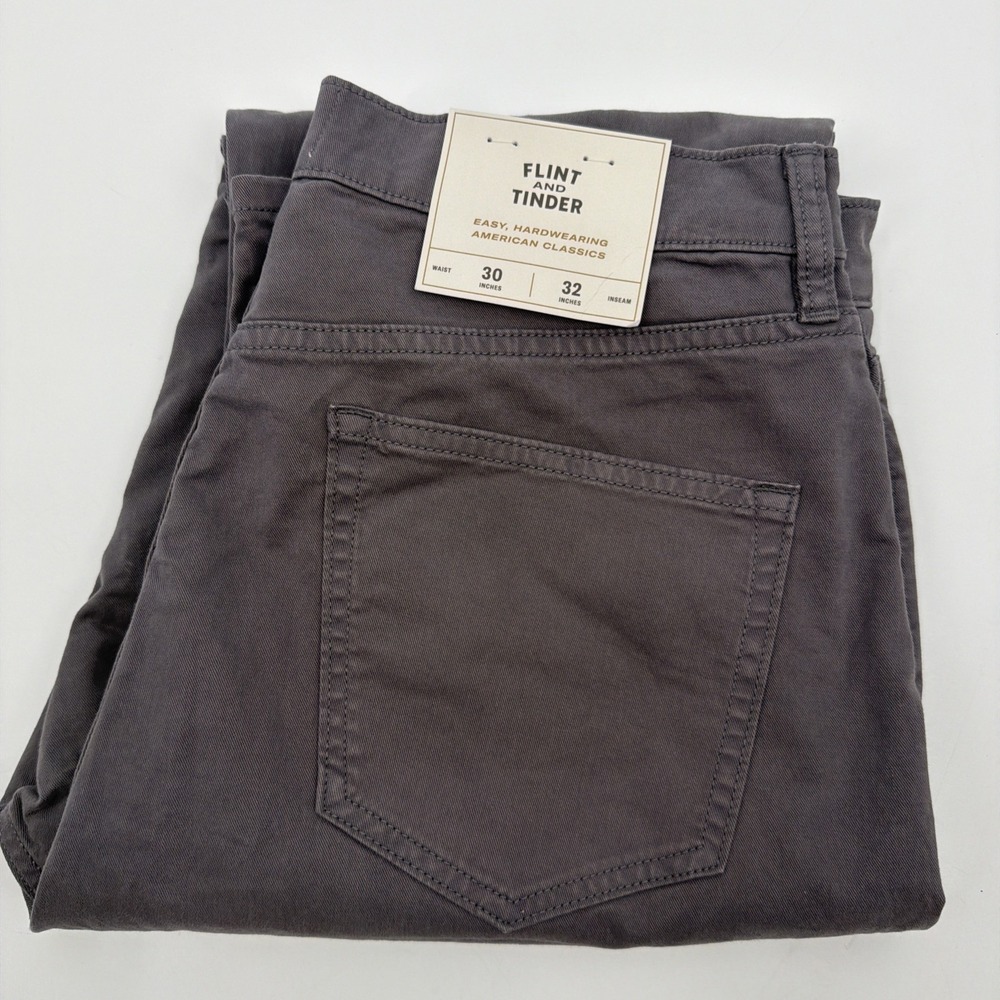 Flint and Tinder Tapered Fit Medium Grey Denim Jeans Mens 30X32 New With Tags
